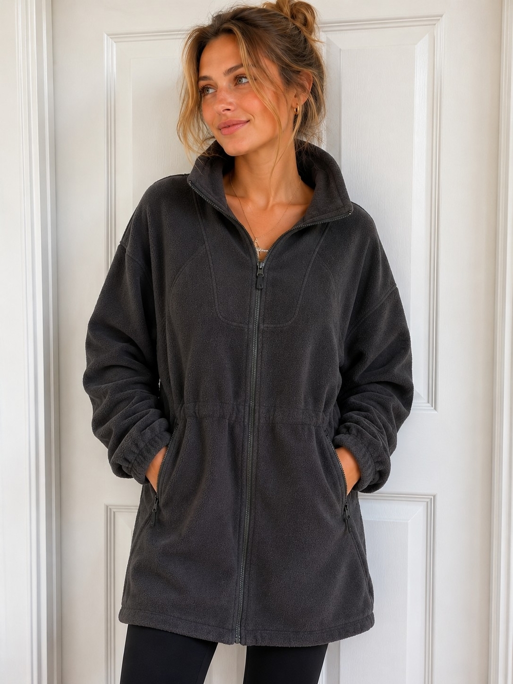 Columbia Black Zip-Front Fleece Jacket - Women Size Xl